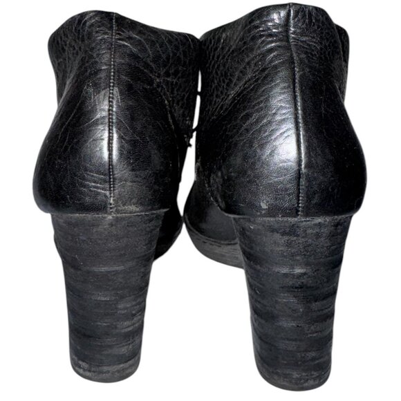 BORN B.O.C Ramsey Heeled Booties 40.5 9 Lace Up Chukka Oxford Black Leather Boot - Picture 5 of 8